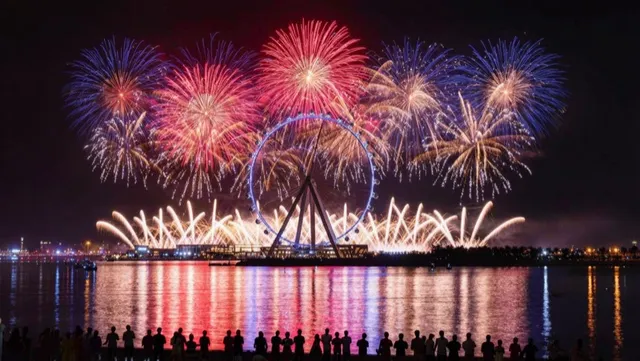 Ain Dubai and JBR NYE fireworks
