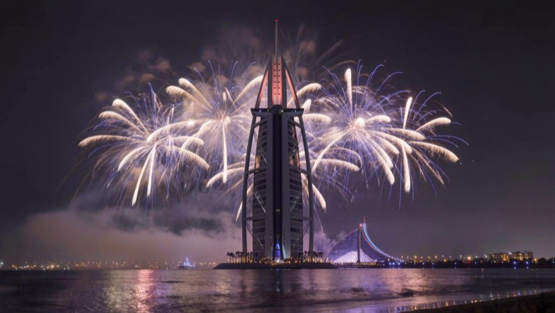 Burj Al Arab fireworks on New Year's Eve
